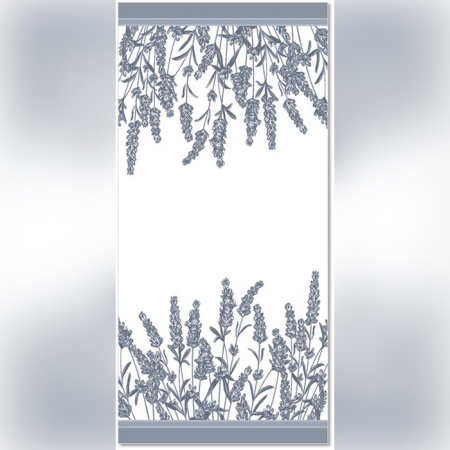 Полотенце кухонное "Авангард" (7458, Веточки лаванды, серый)